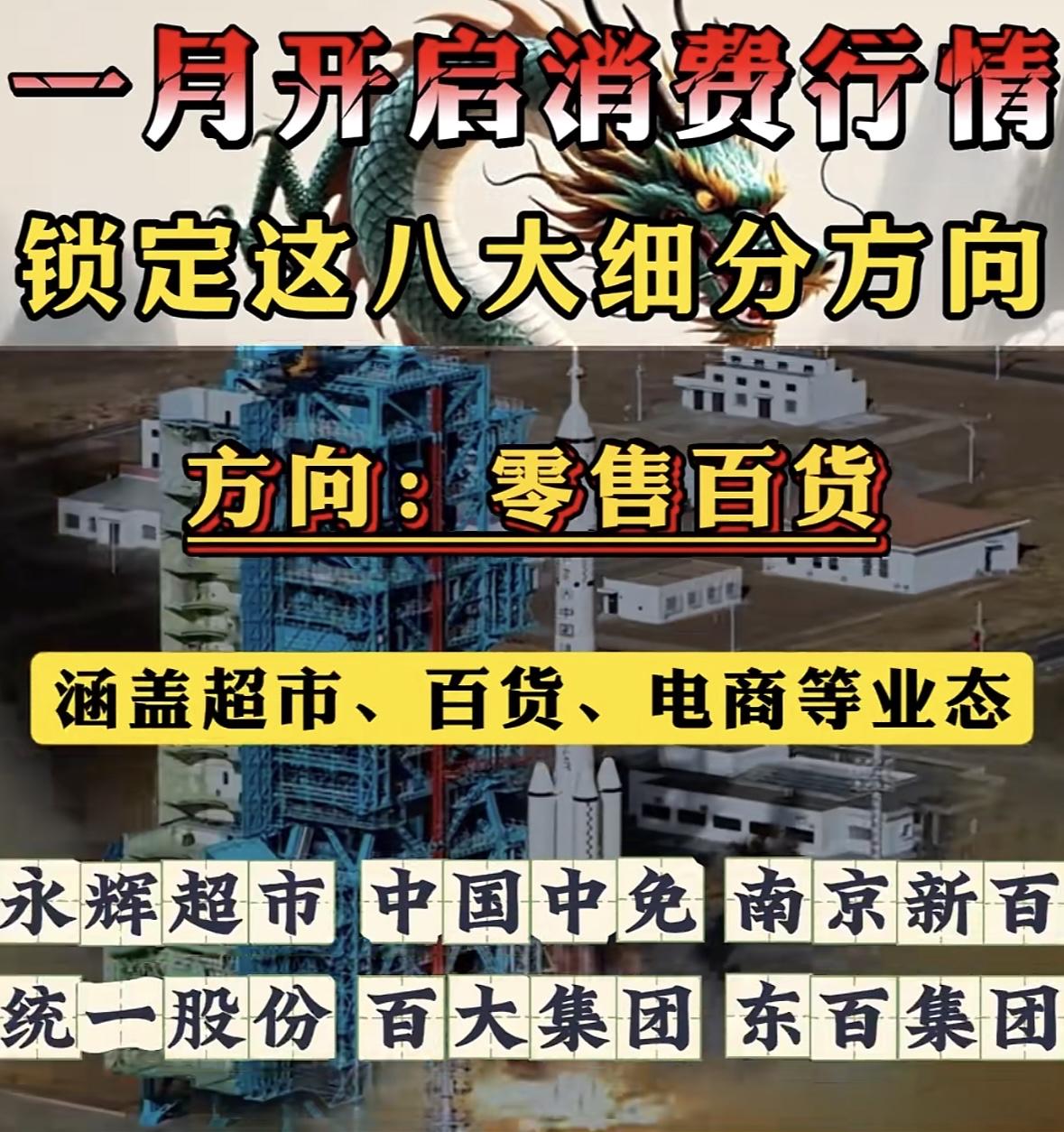 一月锁定八大细分方向，数字消费引领未来！"消费行情启动！聚焦零售百货赛道：