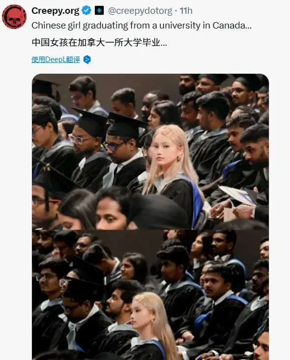 中国女孩在加拿大一所大学毕业..