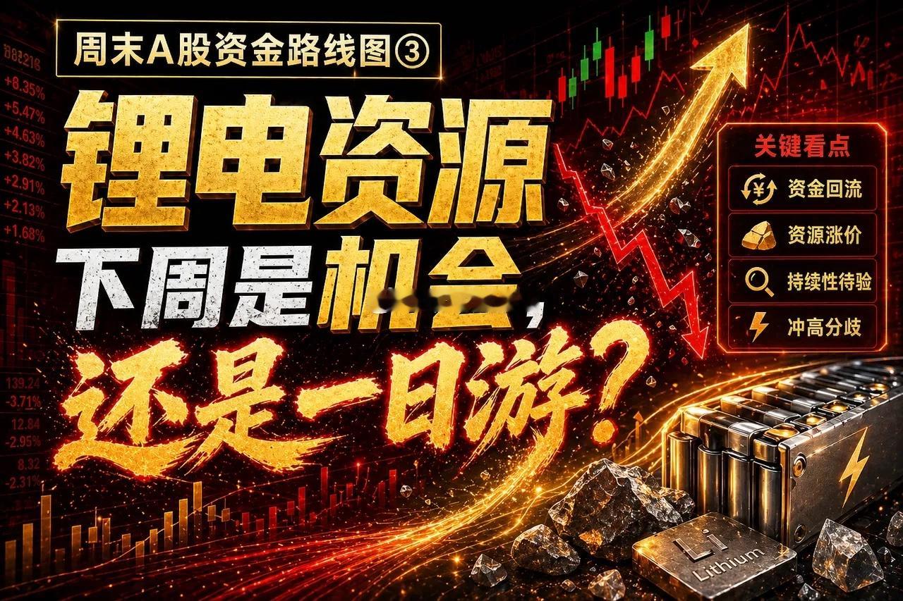 锂电资源突然爆了，下周是机会，还是一日游？前两篇，我们把本周盘面总图和CPO风险