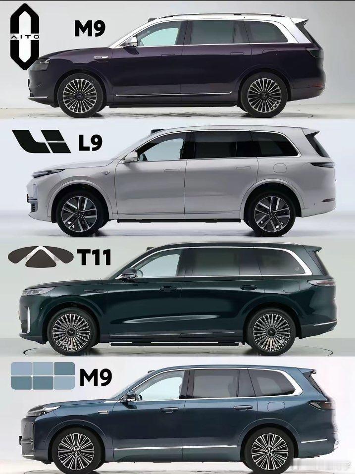 国产大型新能源SUV.大型SUV你会怎么选择？问界m9理想L9风云T11银