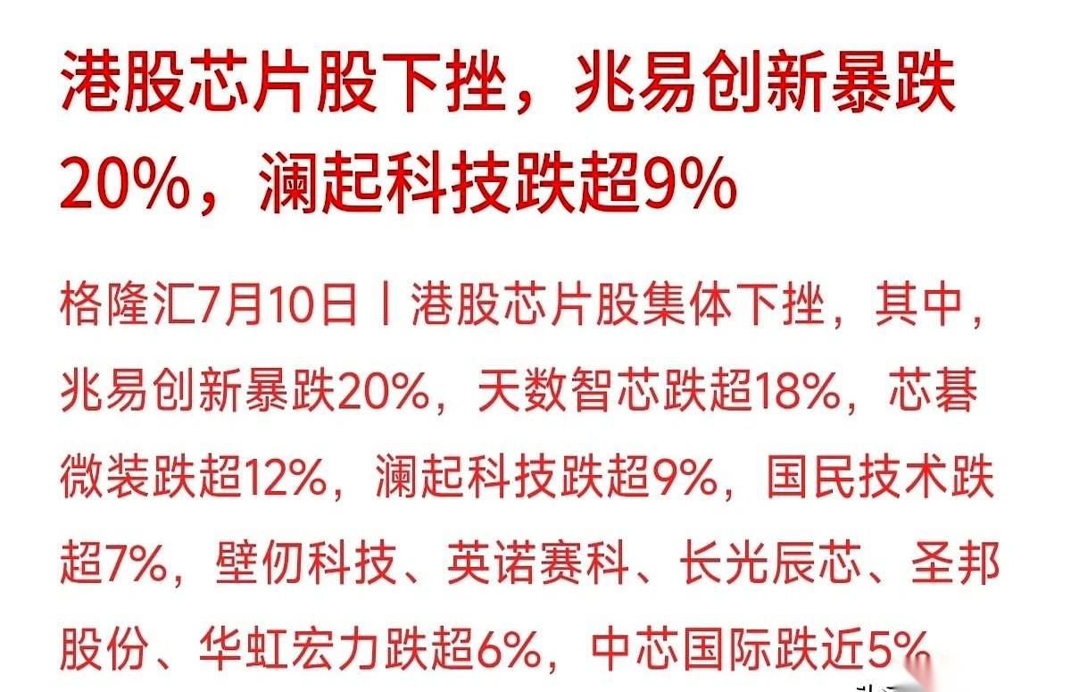 一觉醒来，昨天还被吹上天的“硬核科技”，今天直接给你干到ICU。一个跌停，20