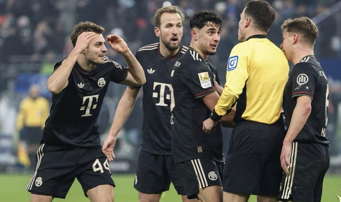 裁判抢戏，拜仁被汉堡2-2逼平，对其九连胜遭遇终结！拜仁本赛季首次遭遇联赛连续两