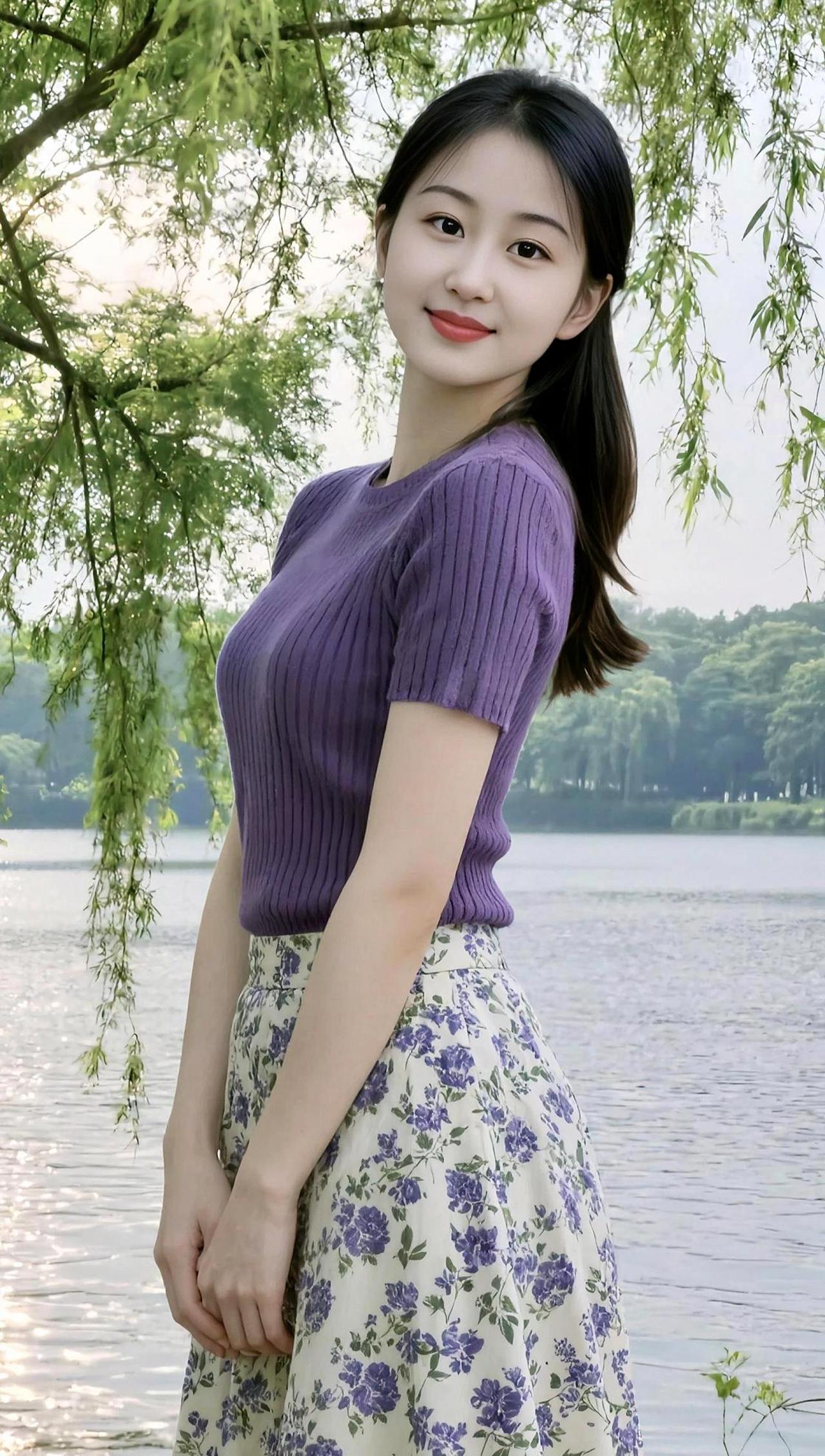 温柔系穿搭碎花裙搭配气质女神范治愈系风景夏日清新风