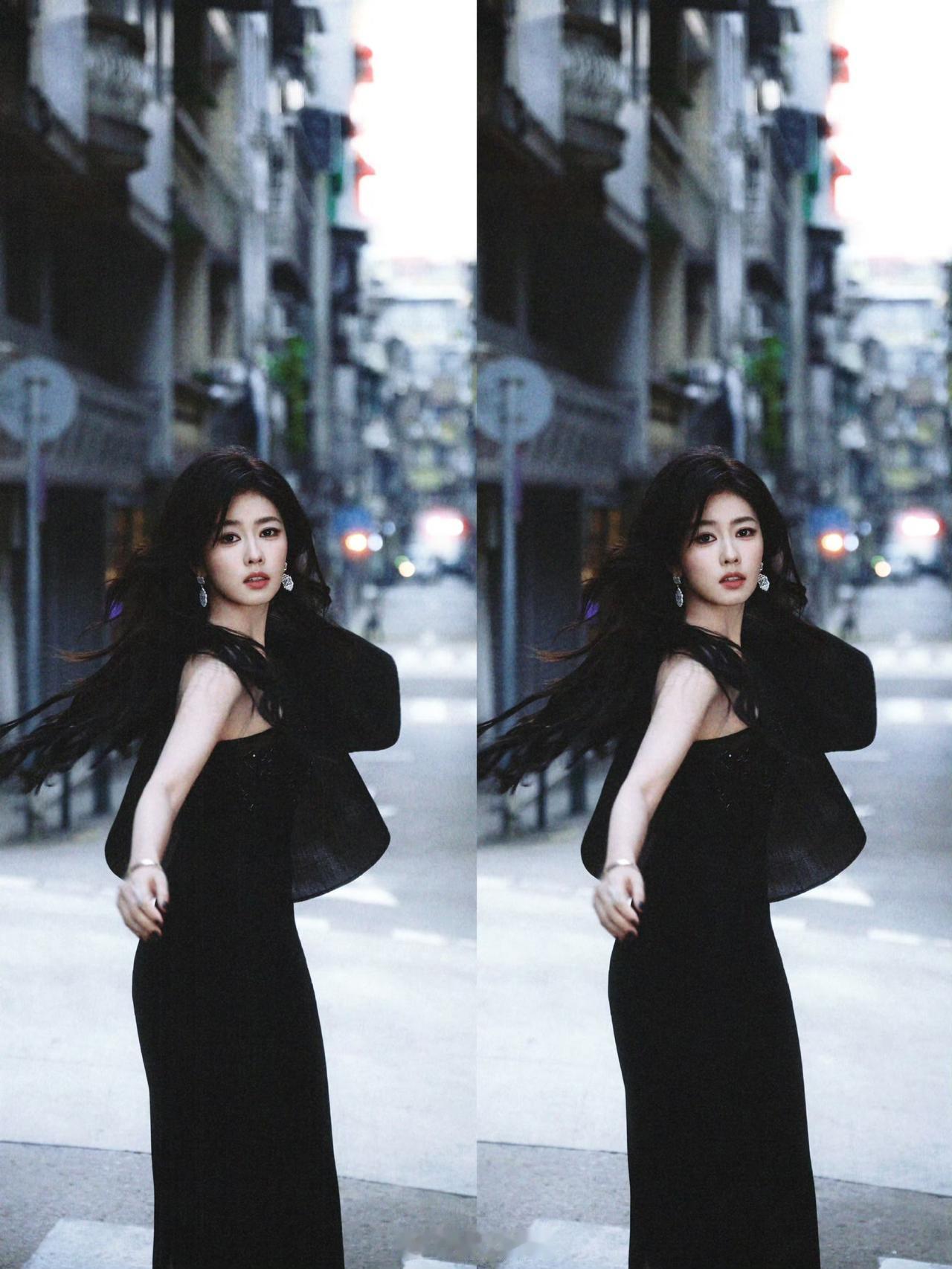 尖叫之夜白鹿新造型直接美出圈！一袭利落黑裙衬得身形纤细挺拔，冷艳氛围感拉满，自带