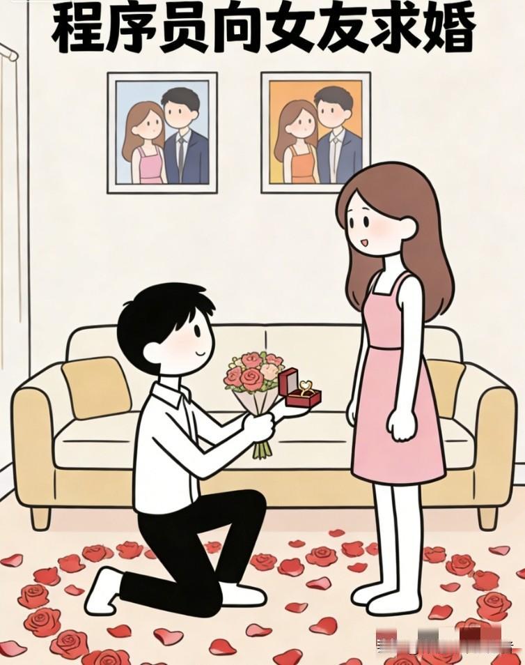 程序员向女友求婚:我写了一段程序，只有你能运行。女友害羞地问:什么程序?他答:一