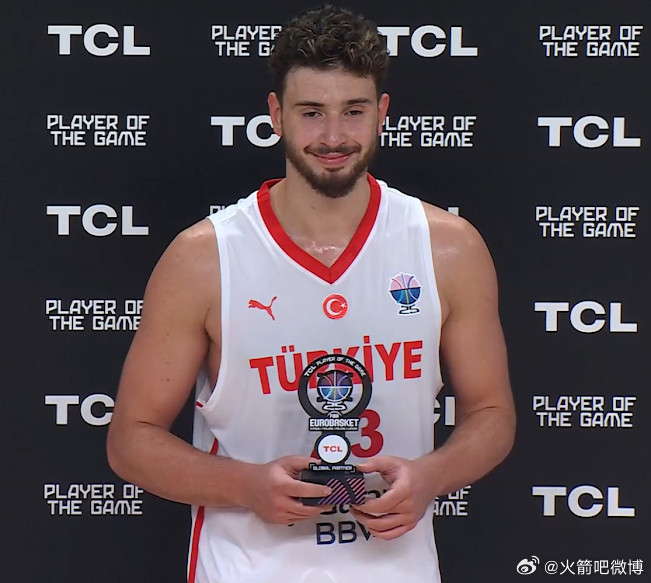 申京连续7场当选欧锦赛MVP！数据如下🔥16PTS|8REB|7