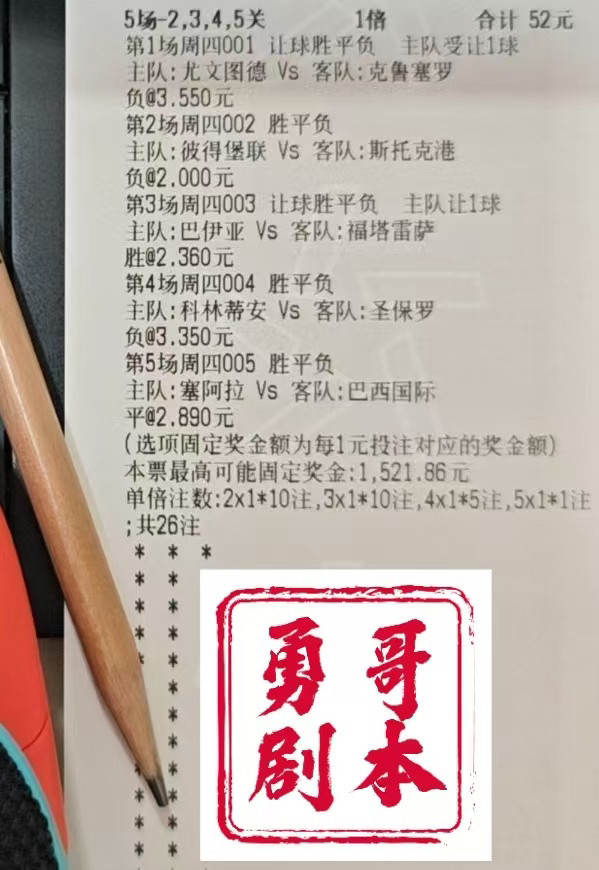 今日勇哥剧本！