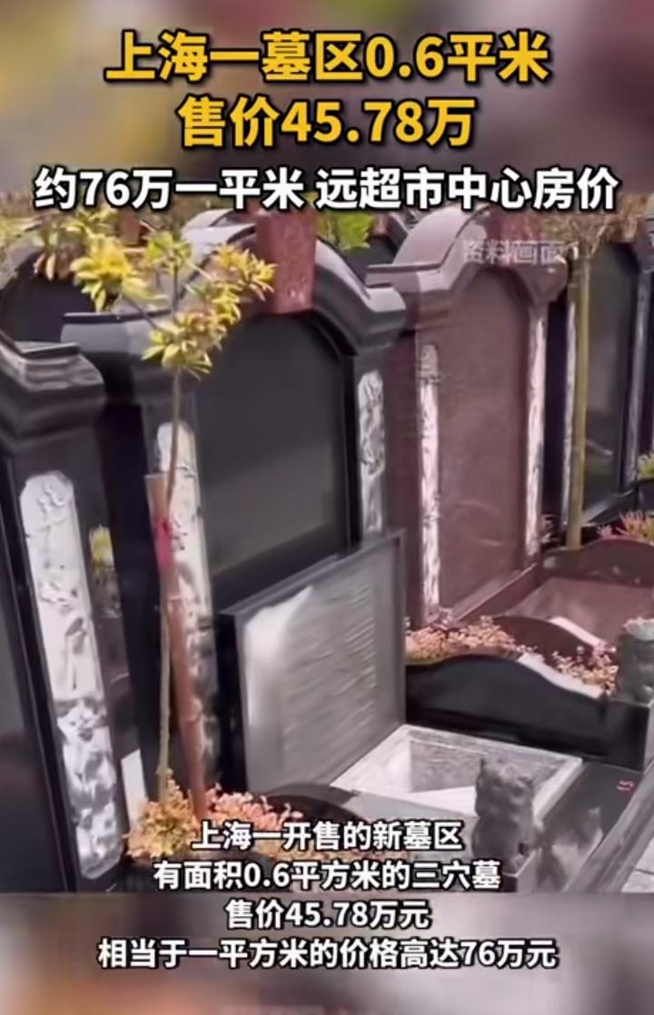上海一新开发的墓园七十多万一平米！想想生活真不容易，生前有车贷房贷，死后说不定还