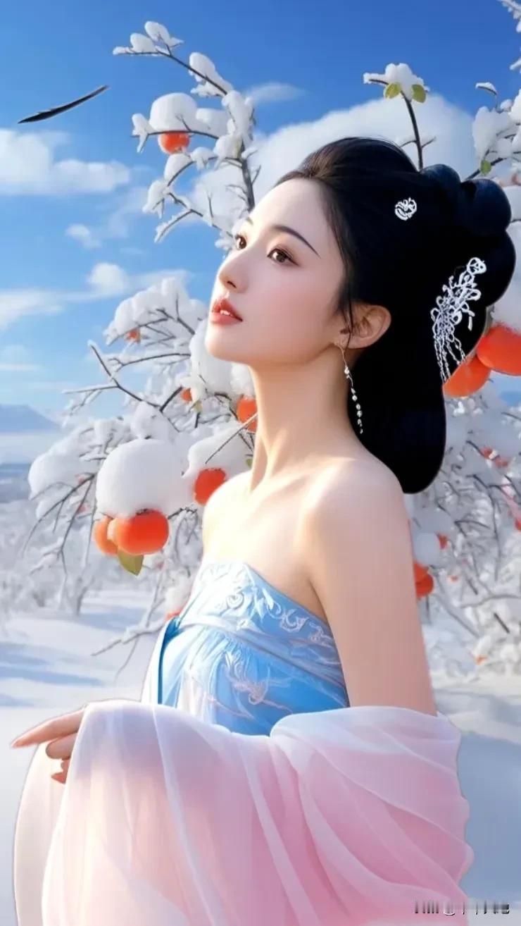 雪中美人确实别有一番韵味。就像那诗中所写的古风美人，在雪中赏梅的场景宛如仙境。雪