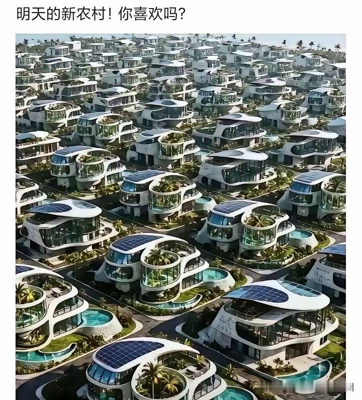 未来农村的房子。城市太复杂，还是农村好[呲牙笑]