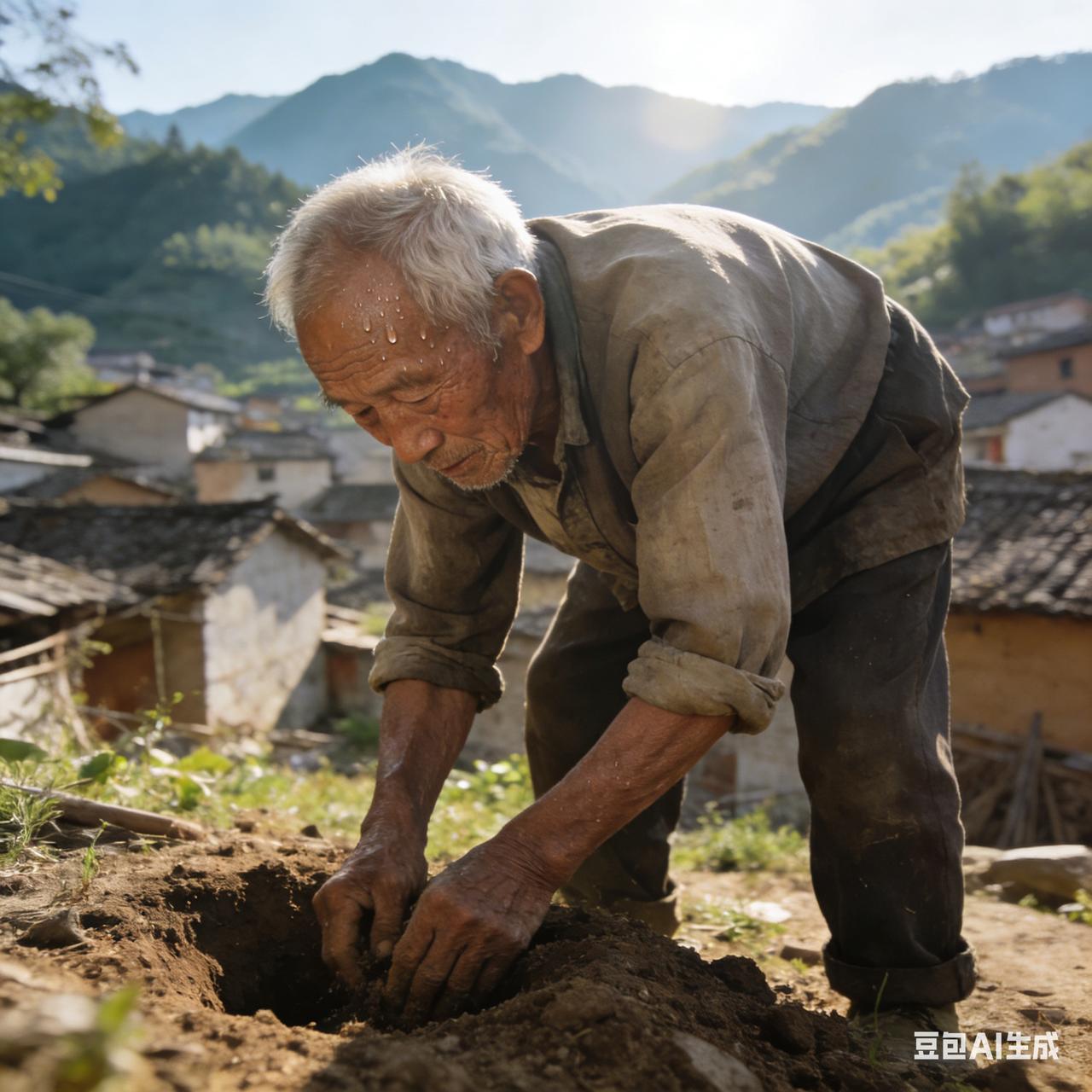 峦山脚下有个小村子，村里曾住着一位姓郭的孤寡老人。七十多岁那年，他开始在屋后的山