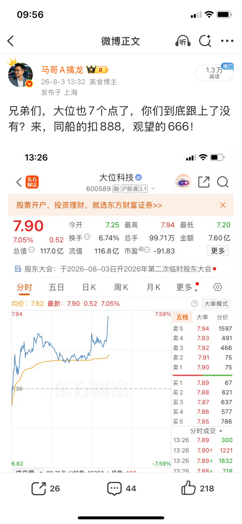 兄弟们，大位天天涨，天天拉，你们有没有跟上？我反复提及的一只票，来，听懂178，