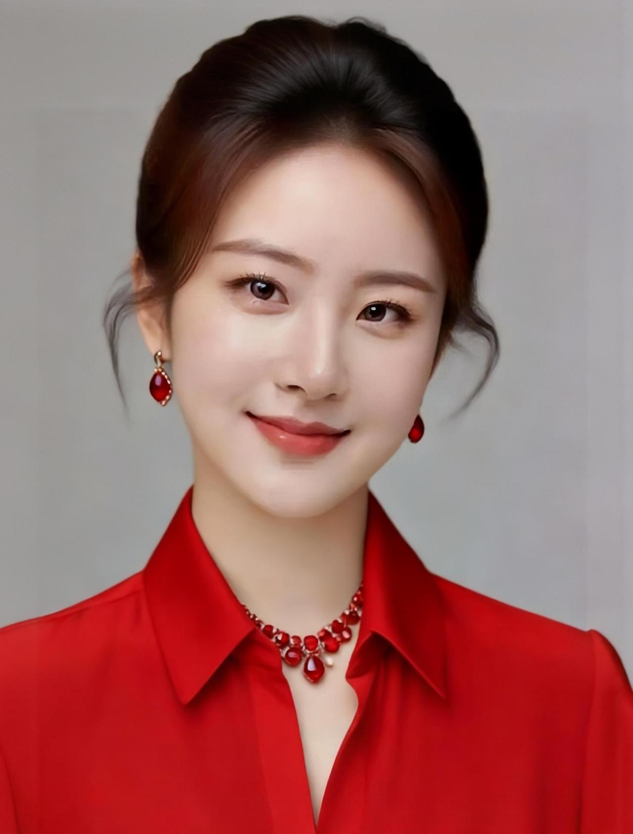 优雅红衣少女，闪耀珠宝配饰，甜美微笑，气质动人！💄💎🌹