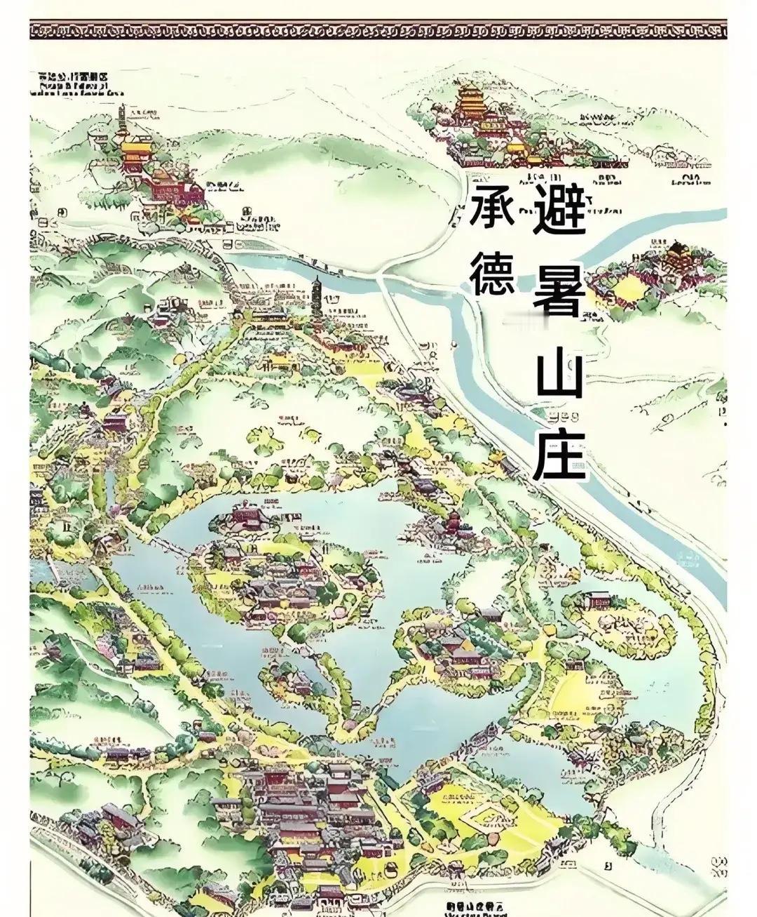 仔细看看承德避暑山庄的地形图，就知道康熙为什么会修建避暑山庄了。康熙修避暑山庄