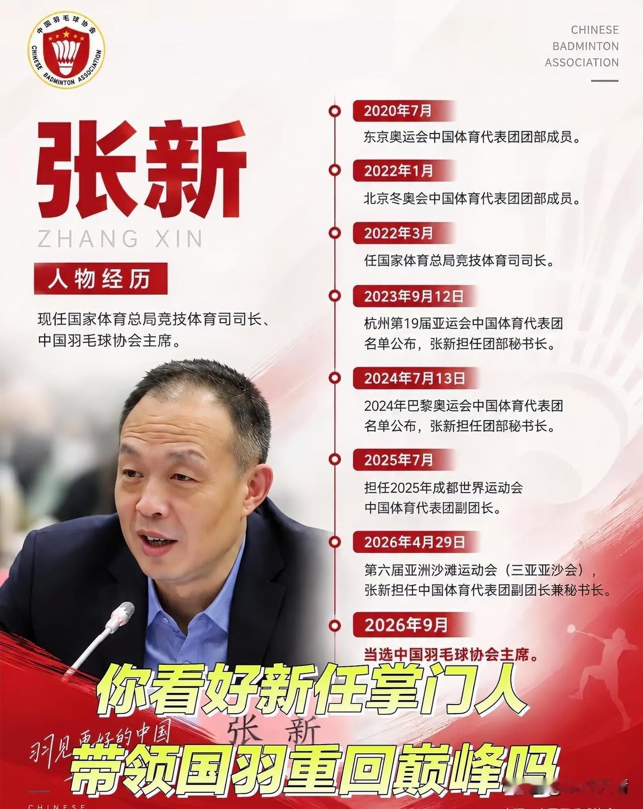 经历了张军出事这波风波之后，国羽总算迎来新的领头人。不过说实在的，有点出