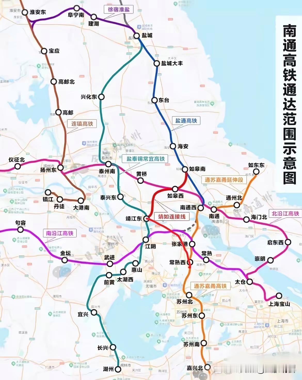 如果靖江—张家港——常熟西。加一条联络线。盐宜高铁接入南沿江、通苏嘉甬高铁。把苏