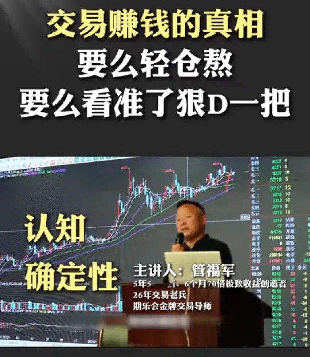期货大佬管福军：5000元做到2500万，交易方法曝光！1：只做周线趋势明确的品