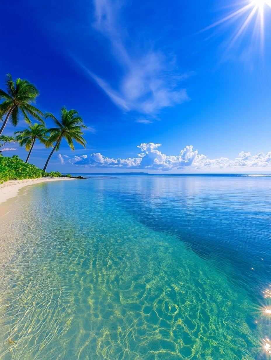 像天堂一样的海滩🌊高清壁纸收藏起来价盘梯田美如画