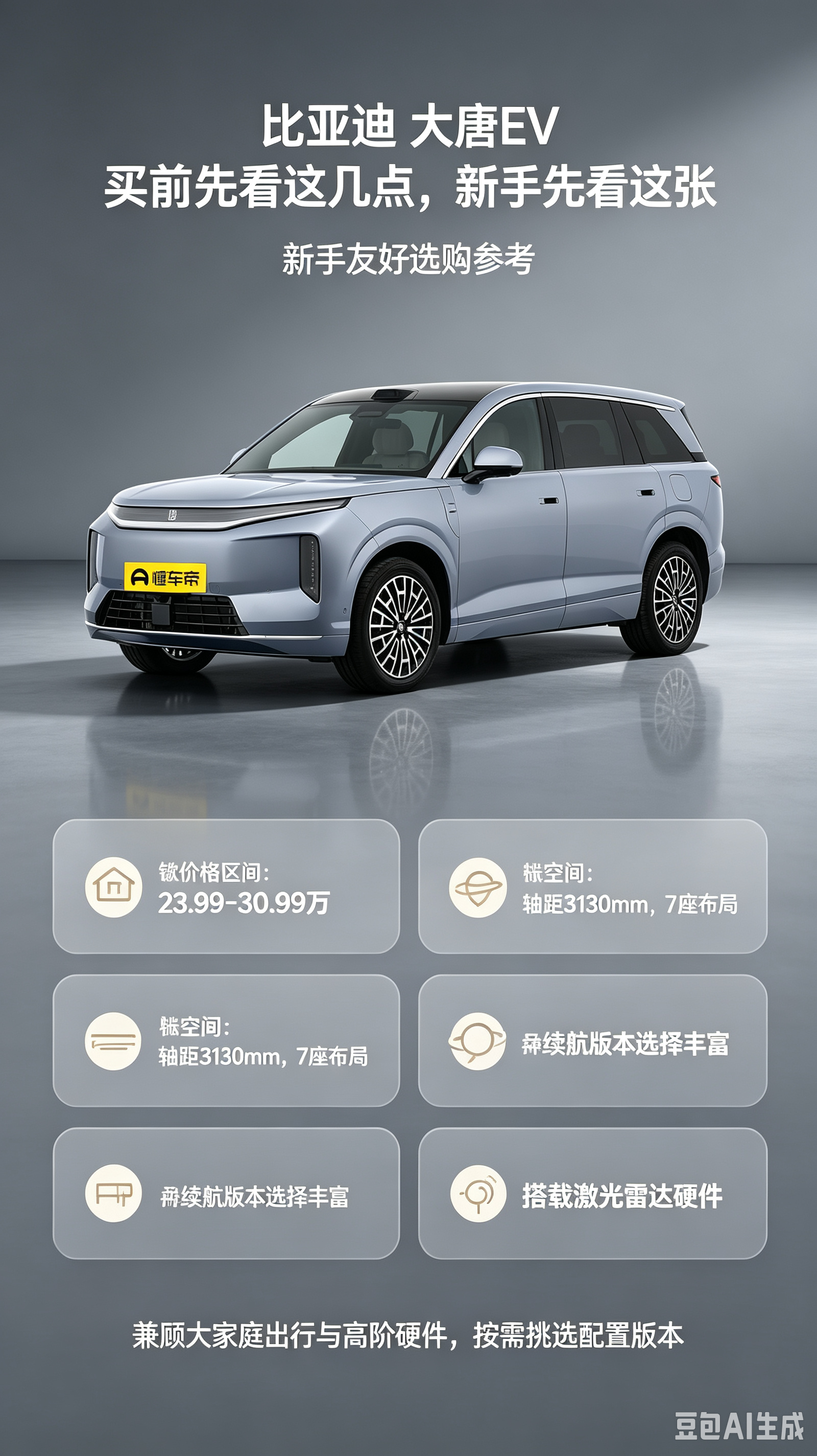 比亚迪大唐EV新手选购要点