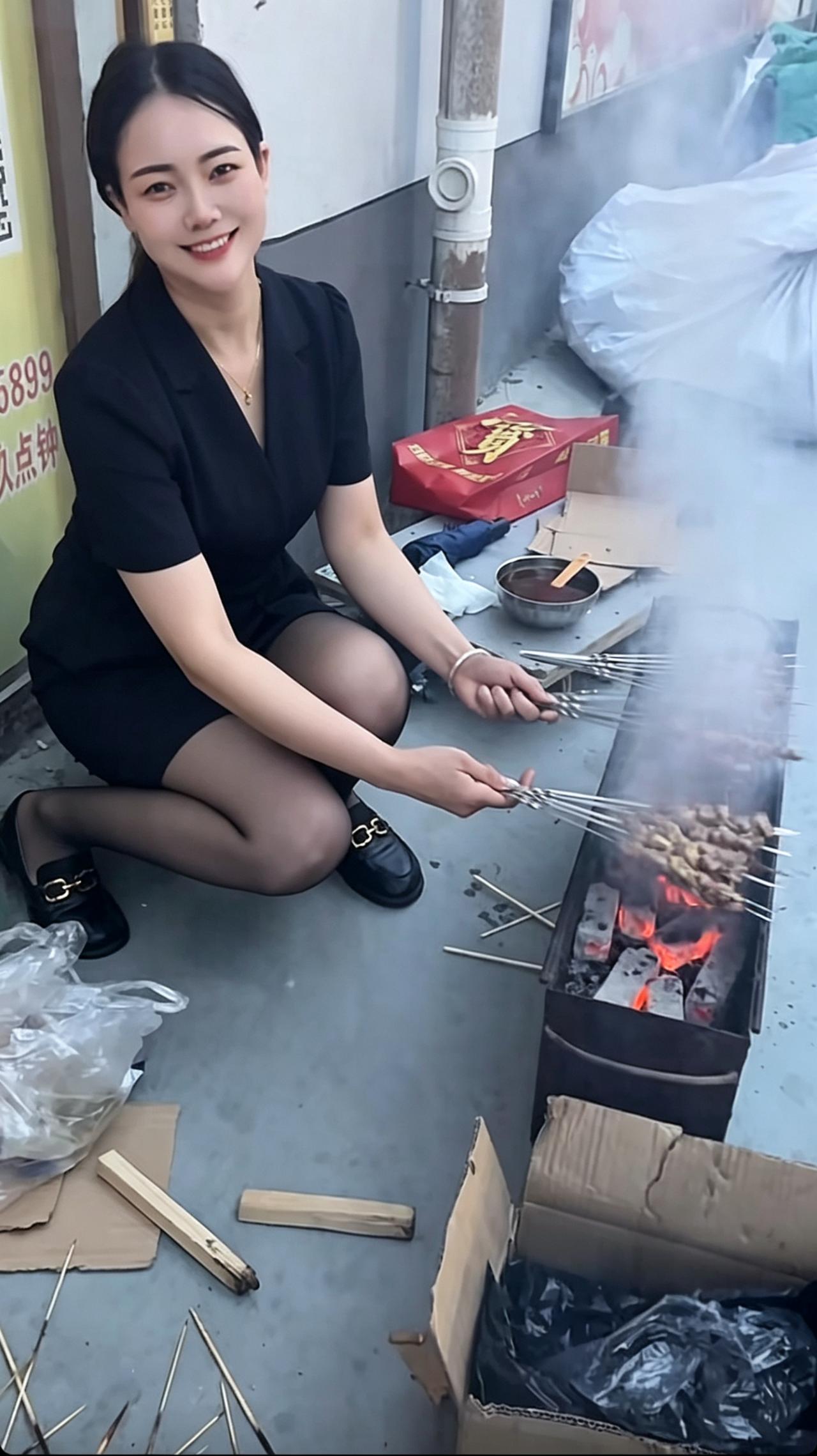 女白领的烧烤日常