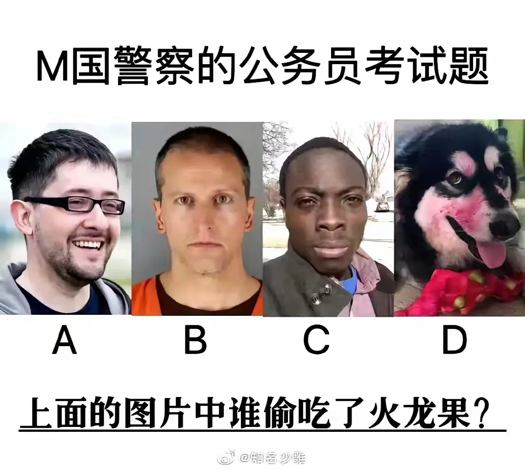 这是美国警察的公务员考试题，你们的答案是什么？