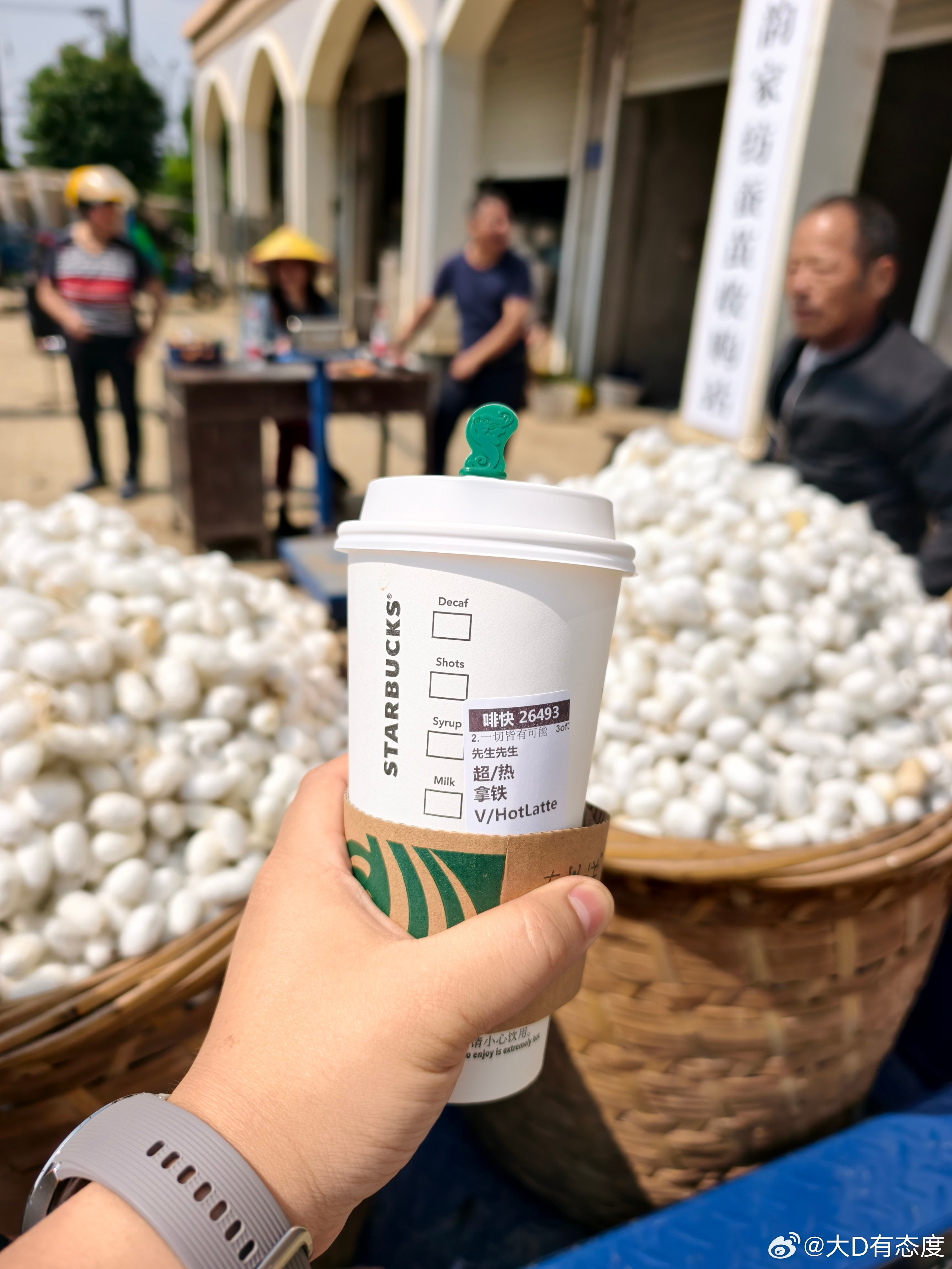 今日工作继续收蚕茧，感谢网友投喂的咖啡。​​​