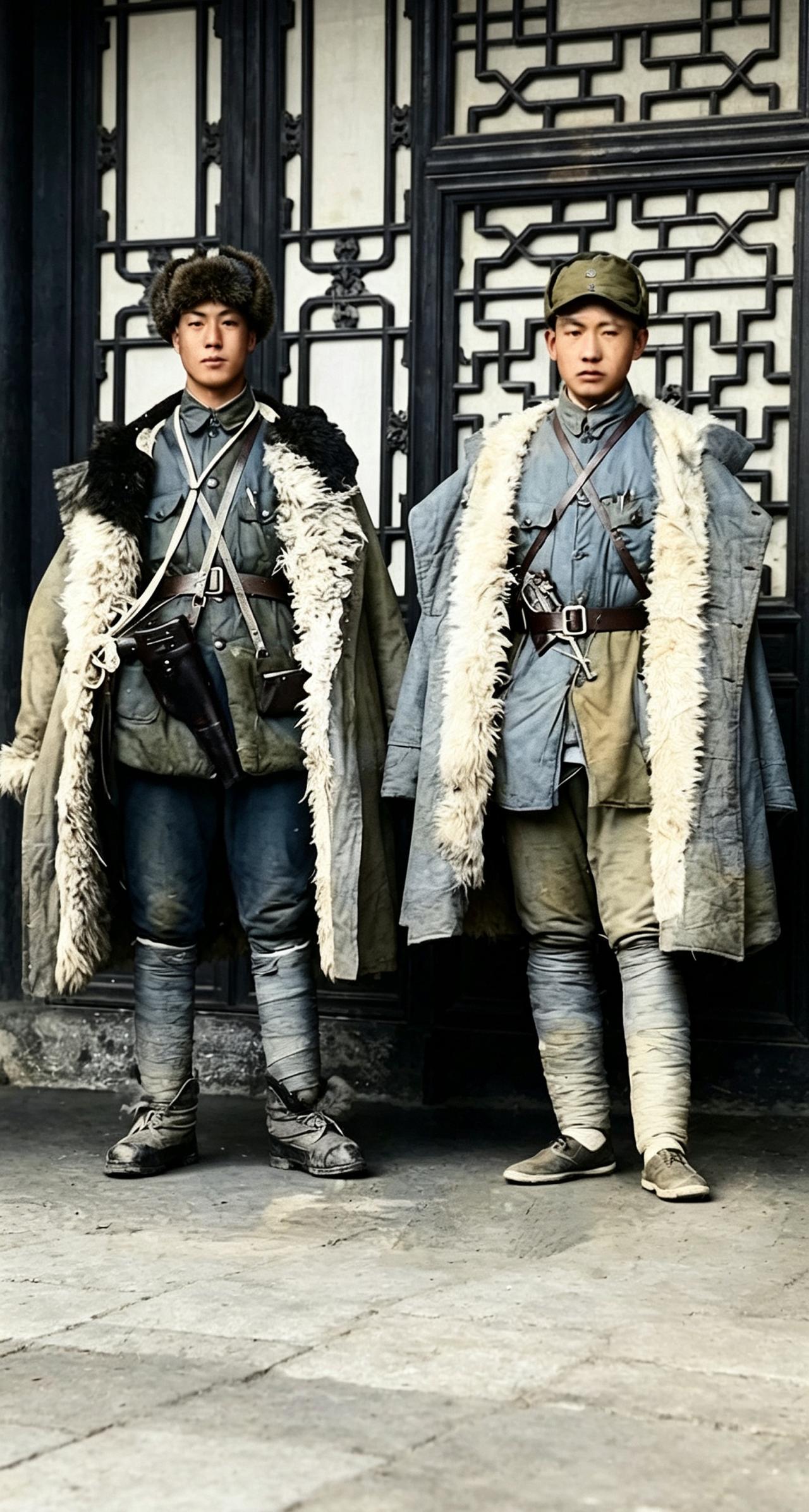 这张老照片，左侧是左鼎森，河北昌黎人，1944年参加革命。身旁这位少年，是他年仅