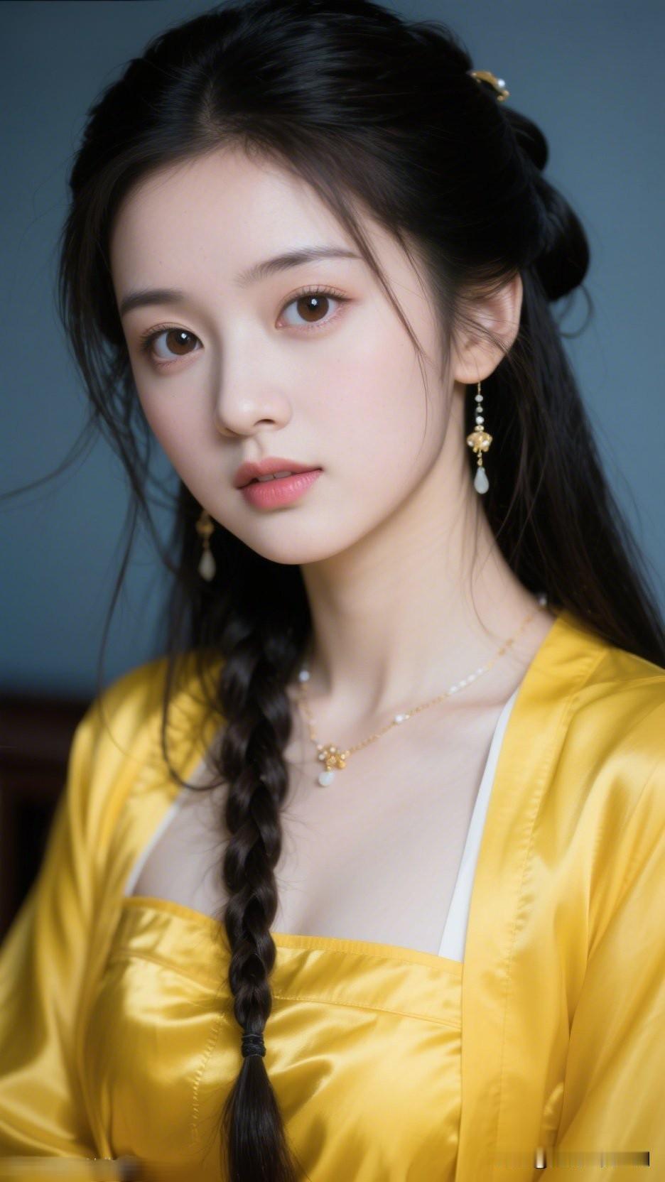 古典美人，一袭黄衣，温婉动人。美女的美丽瞬间分享