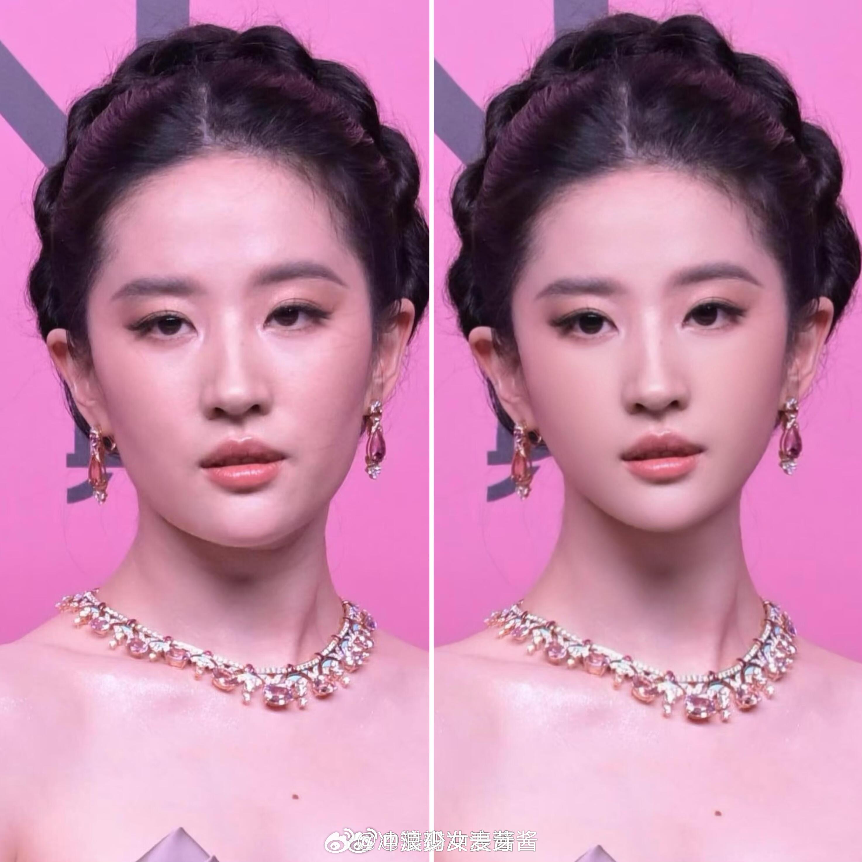 刘亦菲生图P图对比​​​