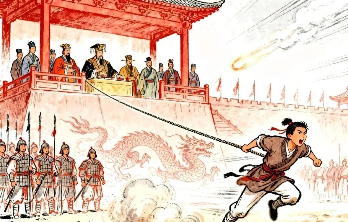 北魏年间，尚书李冲负责选拔将官。一名叫杨大眼的年轻人没带兵器，拿着一根十米长的绳