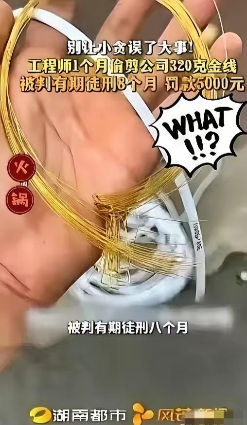 胆大包天！5月2日福建厦门检察机关披露：一工程师借调试设备之机，每次偷偷剪下3至