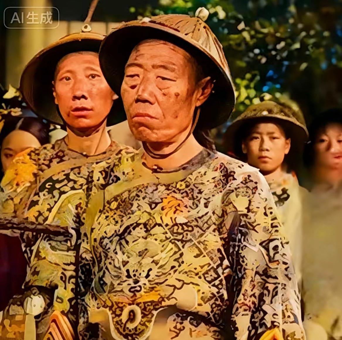 晚清大太监李莲英的照片复原图，看上去一脸凶相，并不像是八面玲珑之人。不过历史