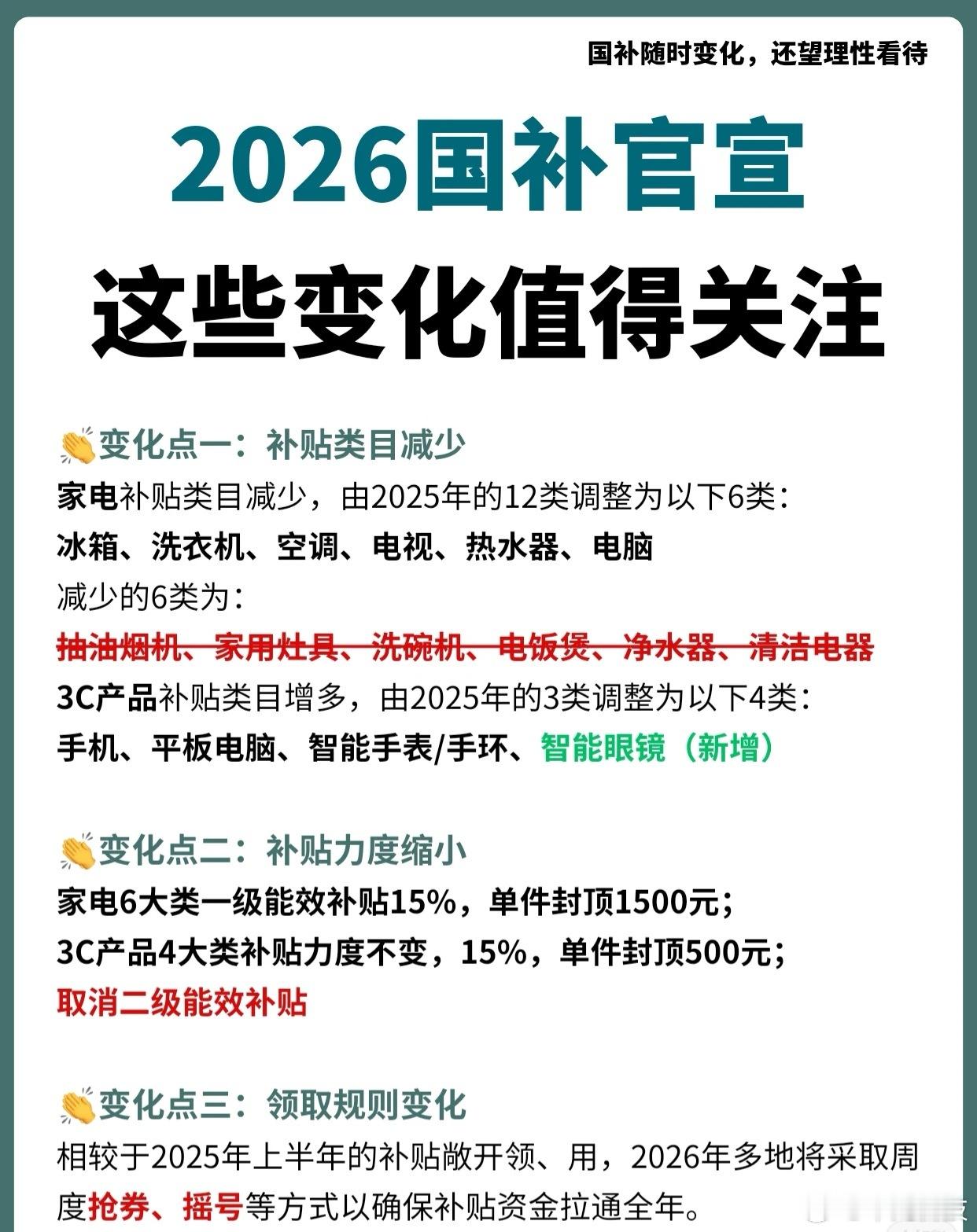 2026国补怎么补数码家电的2026年国补已经开始啦，相较于2025年国补，主要
