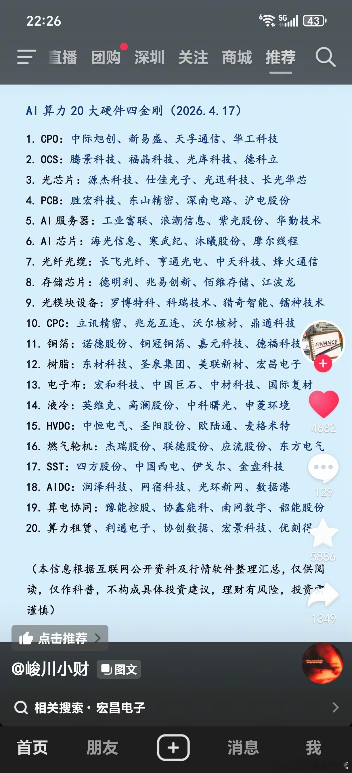 AI硬件细分，大概扫了一眼，9成都是好票，买完就删软件，赚爆了。