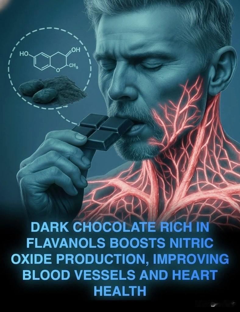 每天食用适量黑巧克力可以降低血压，保护动脉。由英国萨里大学研究人员主导的一项