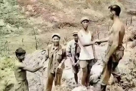 1953年，朝鲜战争结束时，中美士兵放下了手中的枪，相互握手致敬。他们脱下军装，