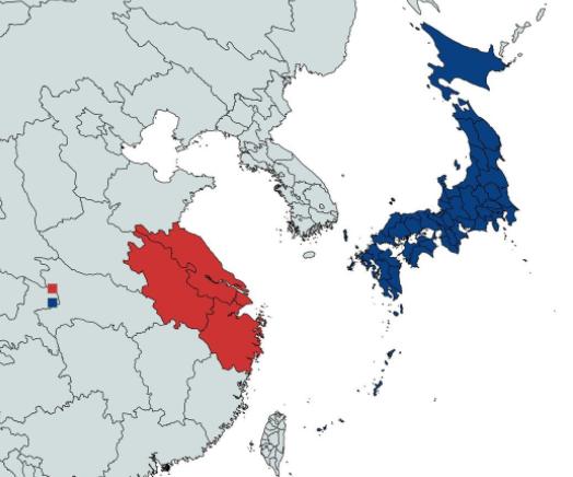 这张对比图刚传出来，全网都看傻了！图里那片红色的长三角区域，GDP总量居然已经