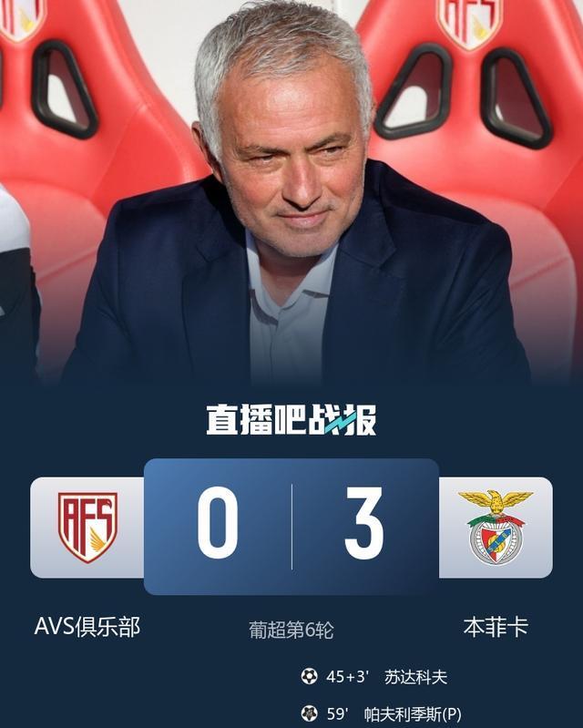 被欧洲富豪惧乐部抛去的狂人回归首秀，客场全取三分，本菲卡也许是穆里尼奥咸鱼返生的