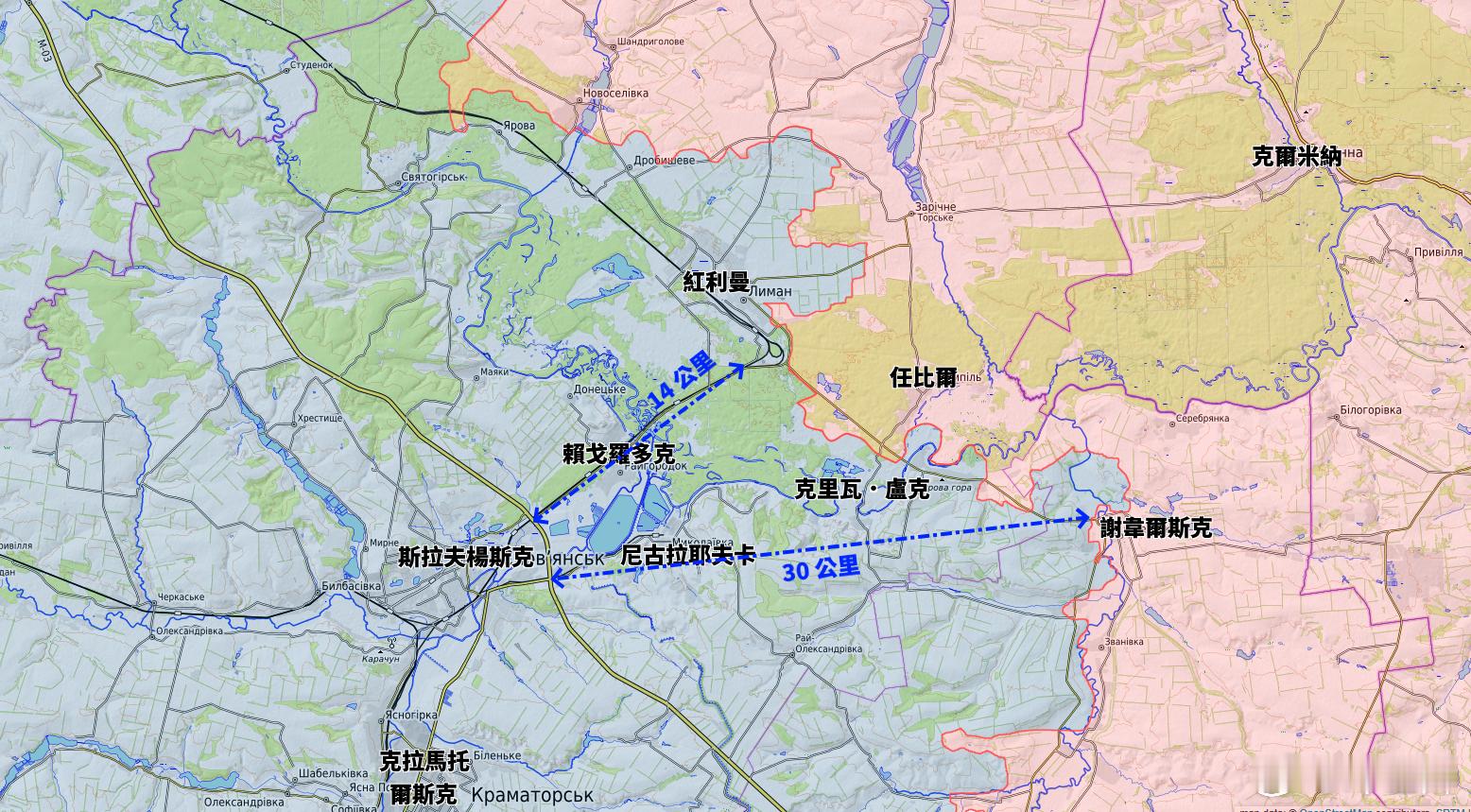 更新斯拉夫楊斯克一線態勢沒想到2025的年底，可以更新到這個區域的地圖了。