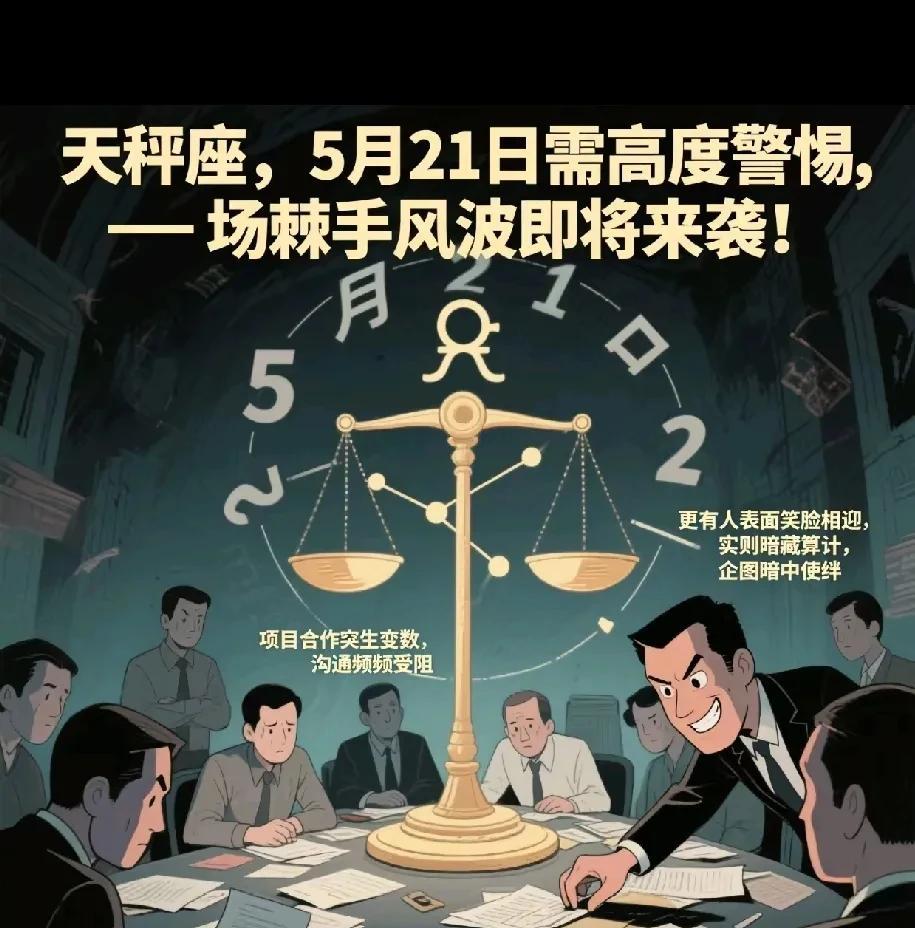天秤座注意！紧急预警已拉响！5月21日需高度警惕，一场棘手风波即将来袭！项目合