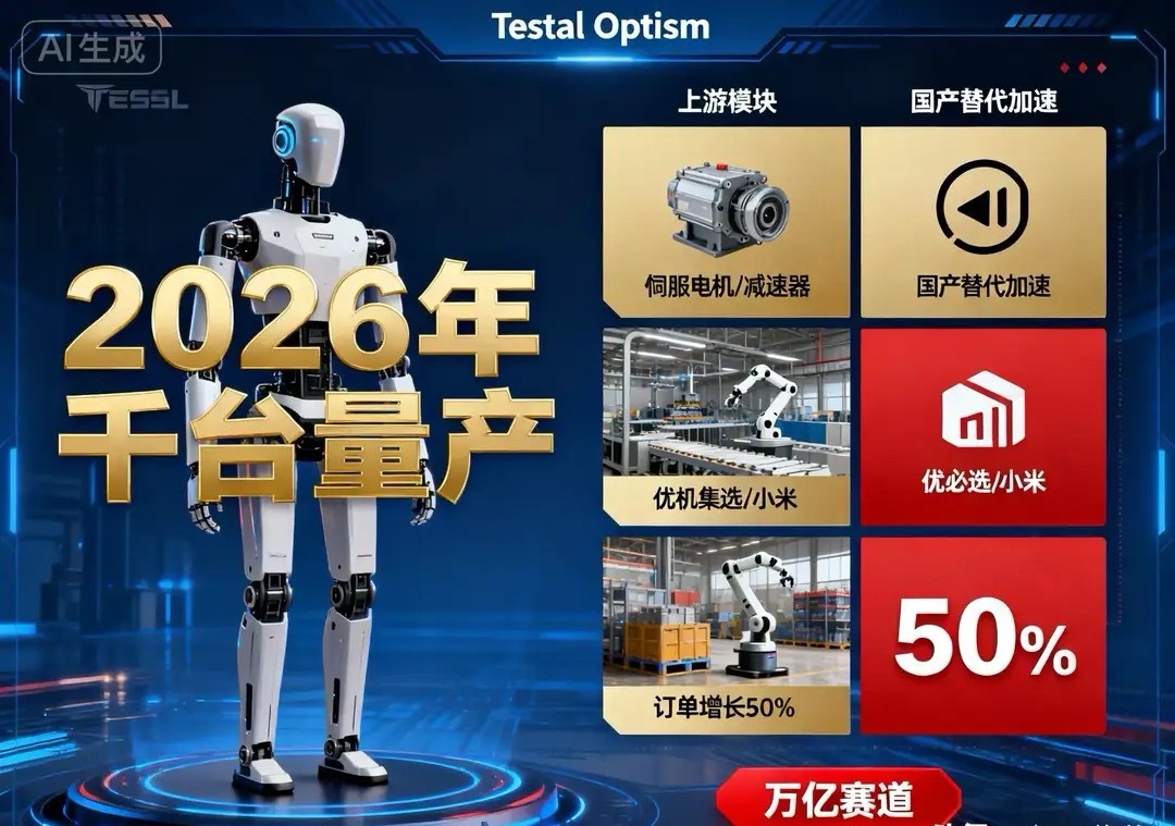 人形机器人爆发！9大核心龙头拆解特斯拉2026年量产Optimus，人形机器人迎