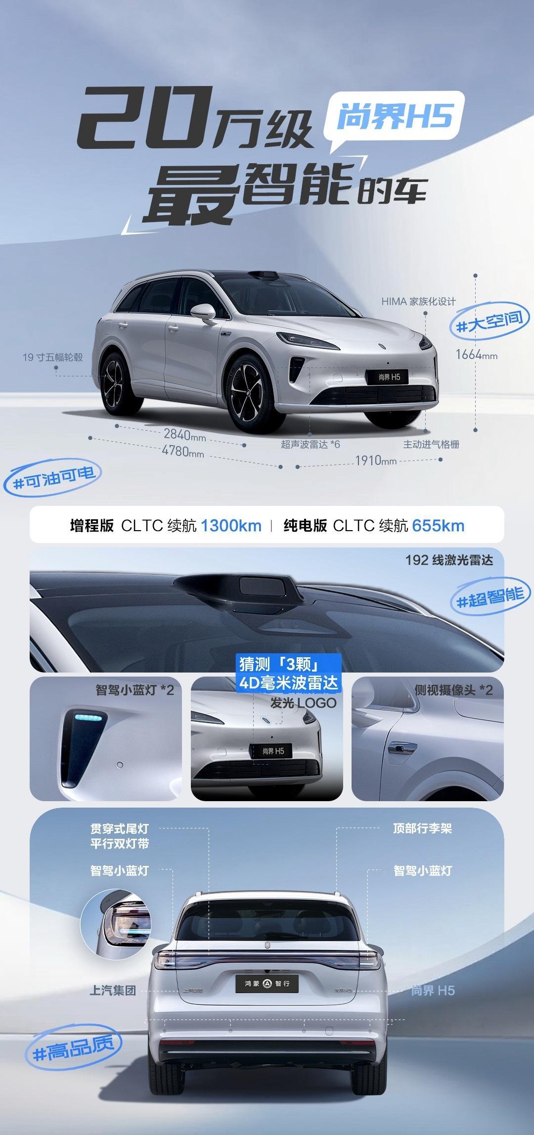 尚界H5正式亮相工信部了，定档9月！新车主打高质感超可靠SUV，车身尺寸4780