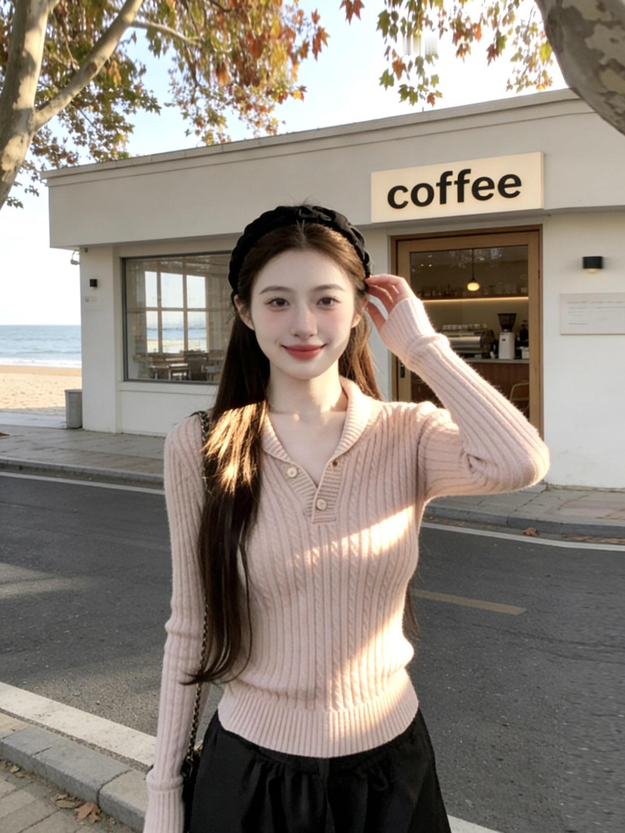 一眼爱上的粉色针织衫～🎀