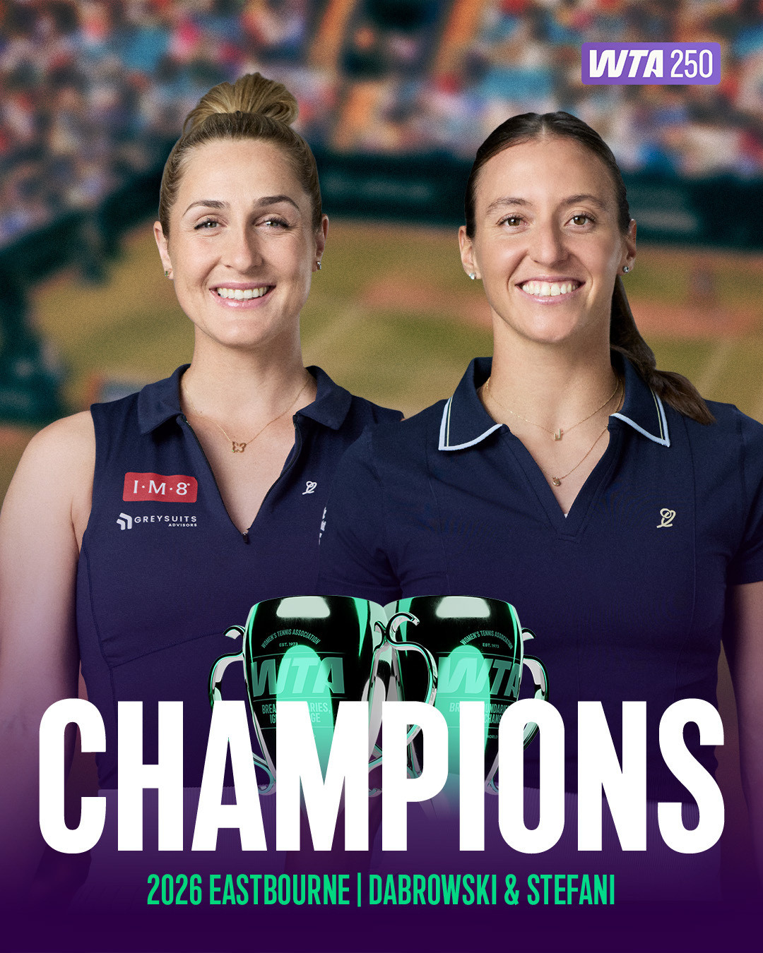 伊斯特本站双打冠军出炉🏆WTA250伊斯特本站双打决赛，头号种子达布劳斯基/史