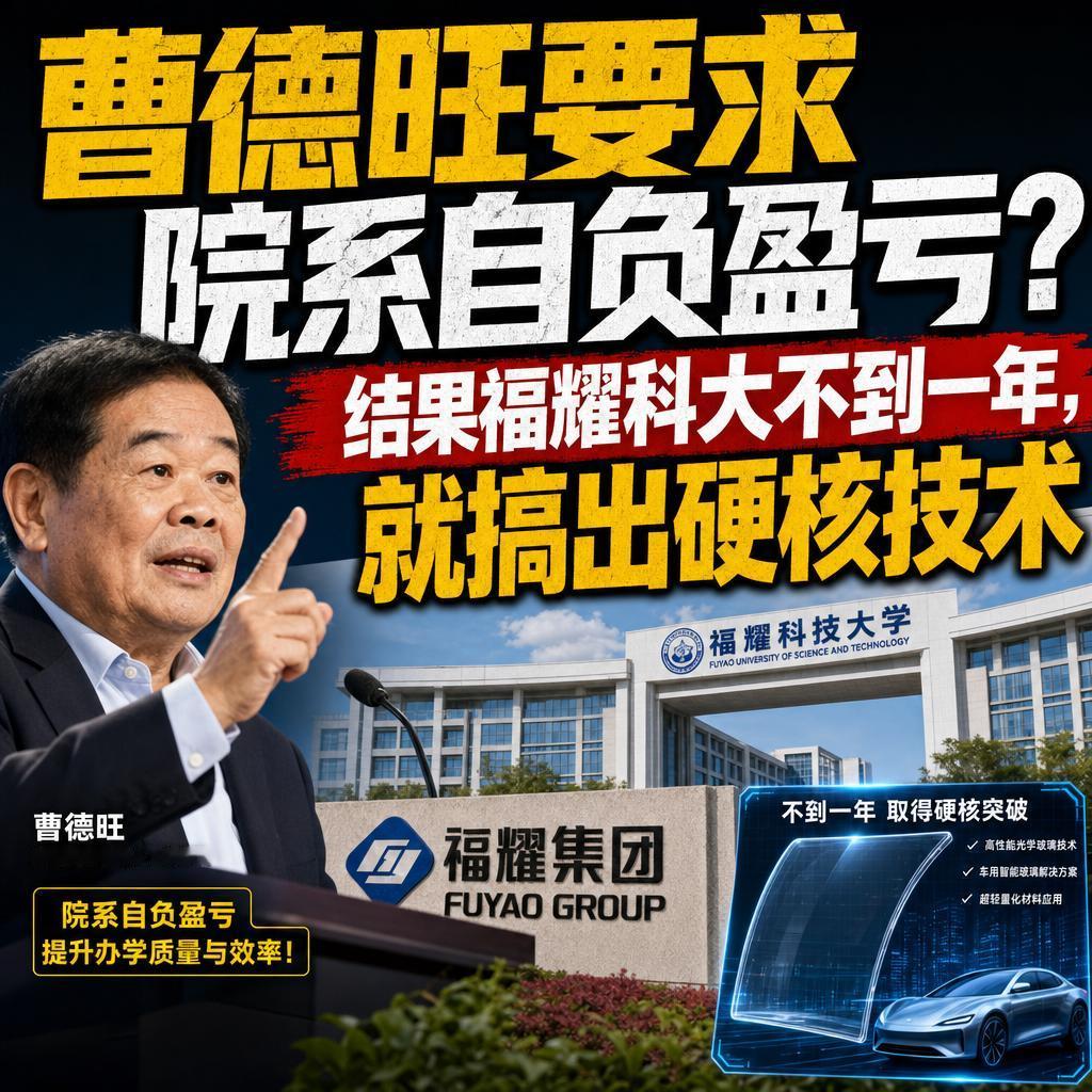 曹德旺一句“院系养不活自己就别说有真本事”，让福耀科技大学被推上风口浪尖。很多