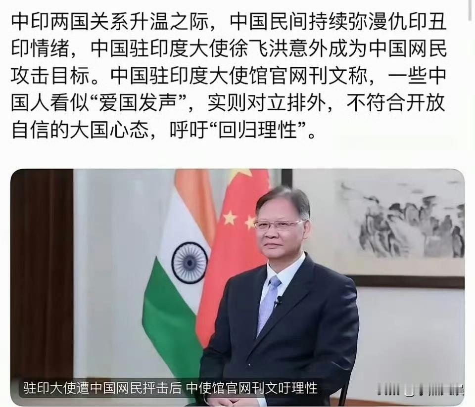 这就是徐飞洪转发在官网的文章。又把网友的爱国之心说成是博流量的行为，还说网友们