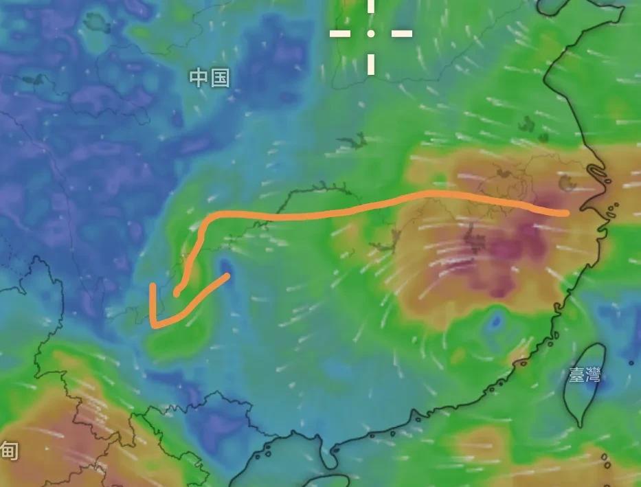 从高空700百帕流场图看，台风“丹娜丝”远程将水汽输送带输送到云南境内！不过