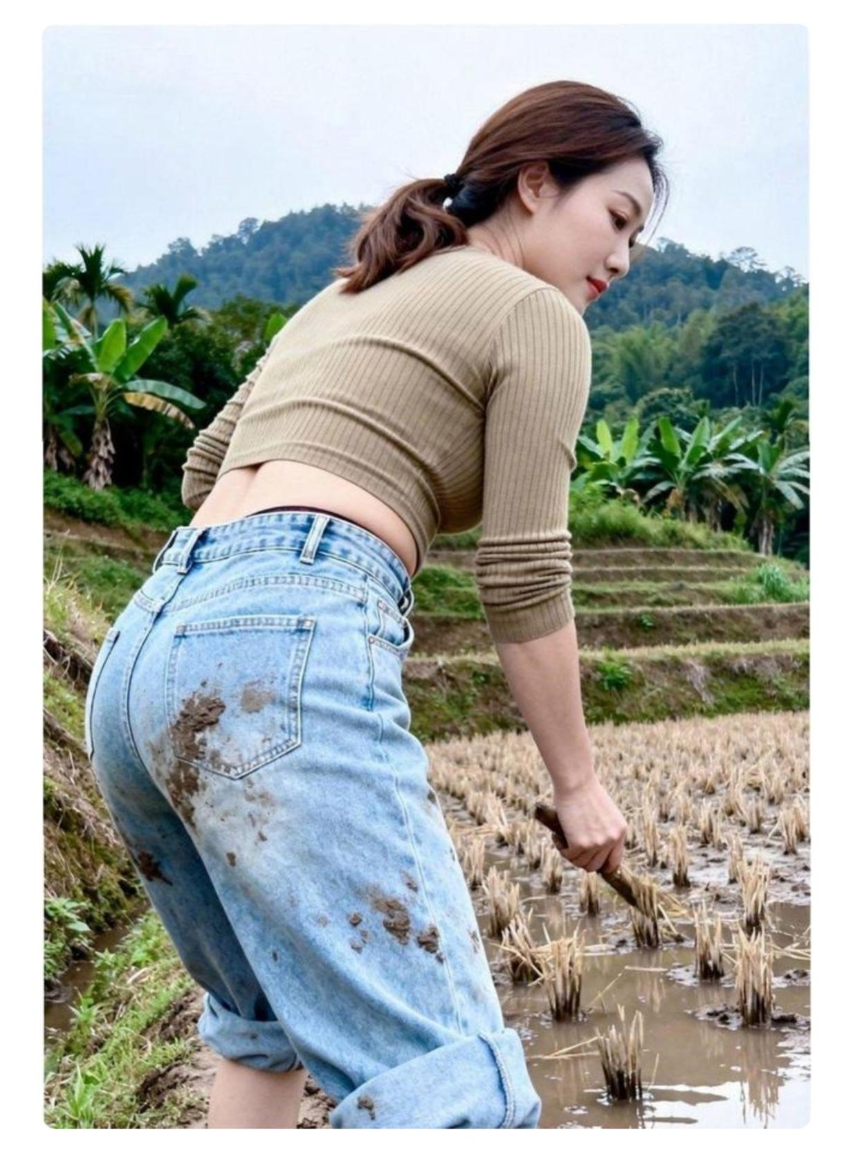 劳动最美这就是农村生活的真实写照，那还有时间搽胭摸粉。留下的时间