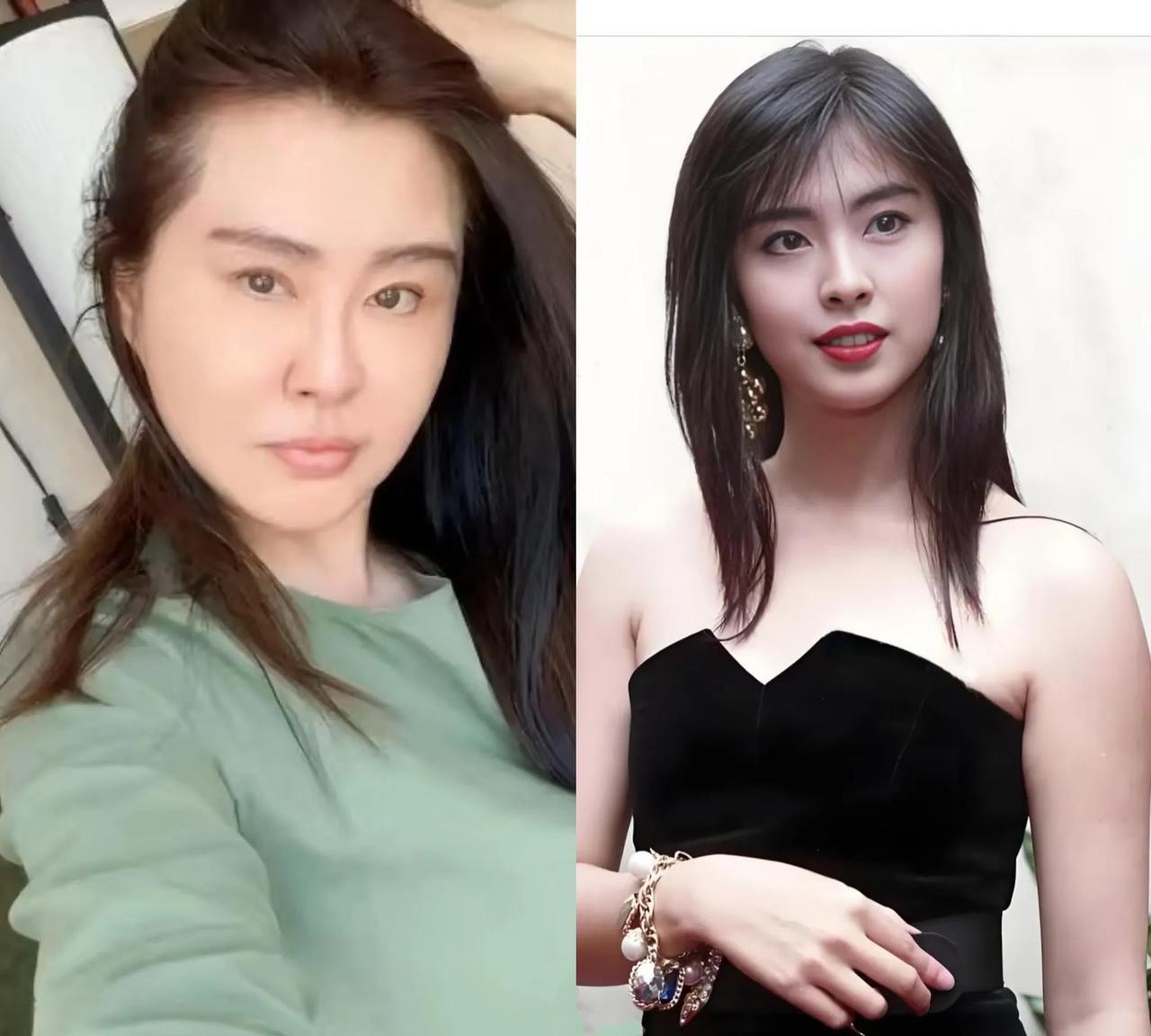 能一眼认出这就是王祖贤！可是奇怪的是她好像五官没变，和年轻时一模一样，就是不美了