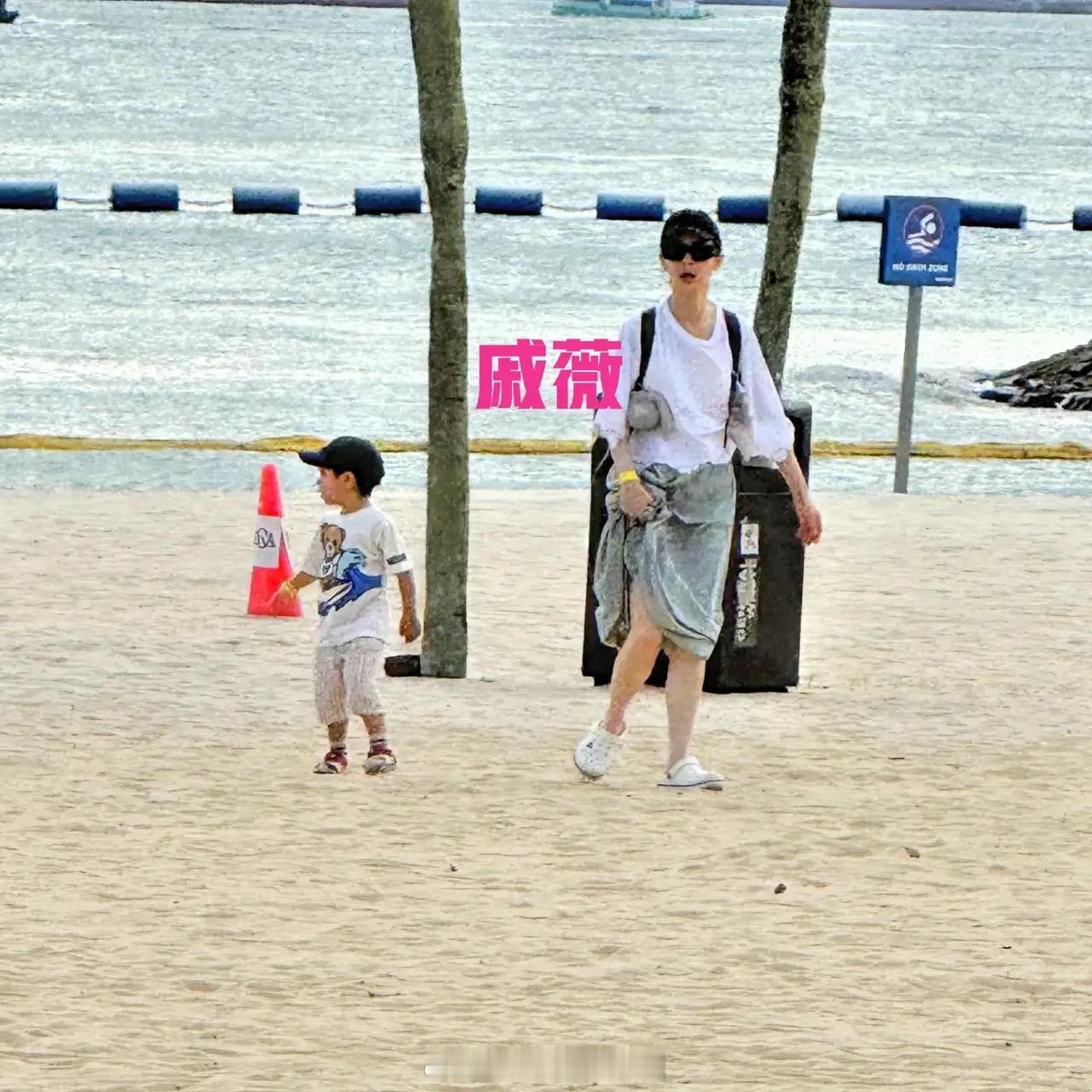有网友在新加坡偶遇戚薇李承铉一家，两口子带着孩子在度假！她们家二宝长得还挺可爱的